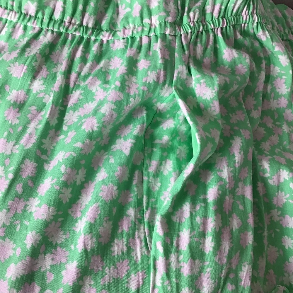 WHO WHAT WEAR Maxi Dress Tiered Short Sleeve Elastic Waist Pink/Green Size XXL - Picture 5 of 8